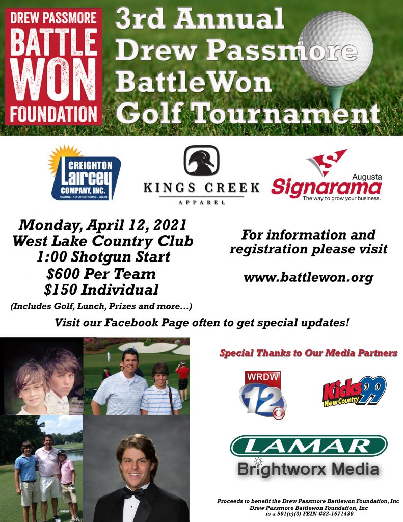 3rd Annual Drew Passmore Battlewon Golf Tournament!
